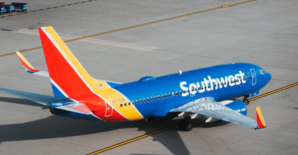Southwest Airlines plane on the airport