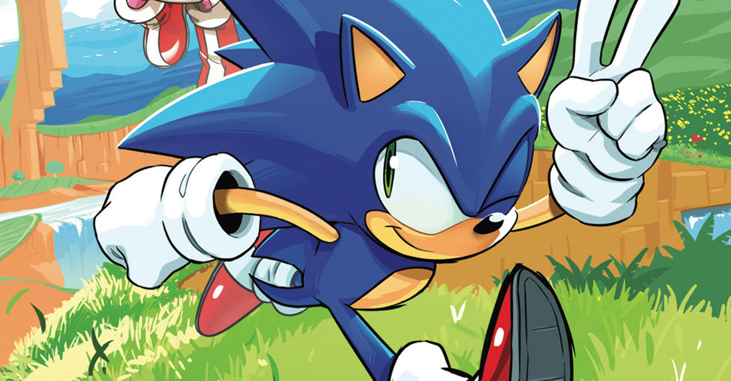 Cartoon character of Sonic running