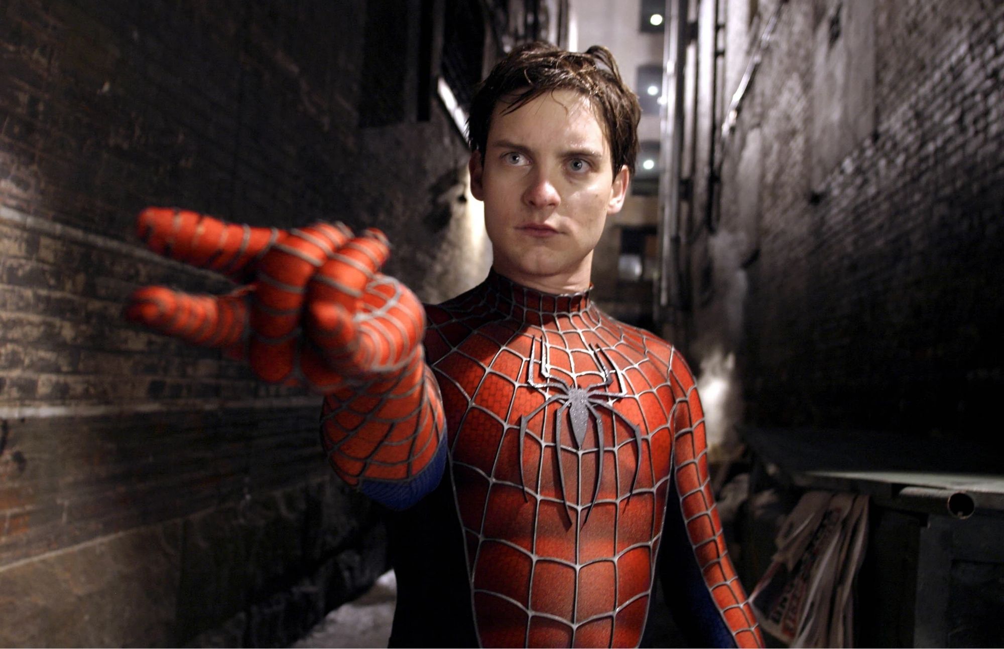 Tobey Maguire, one of the actors who portrayed Spider-Man, is preparing to shoot his web in the picture