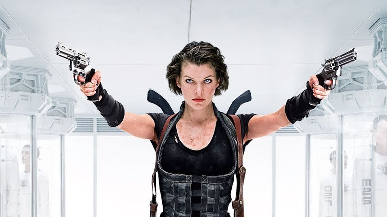 Milla Jovovich in one scene of Resident Evil movie