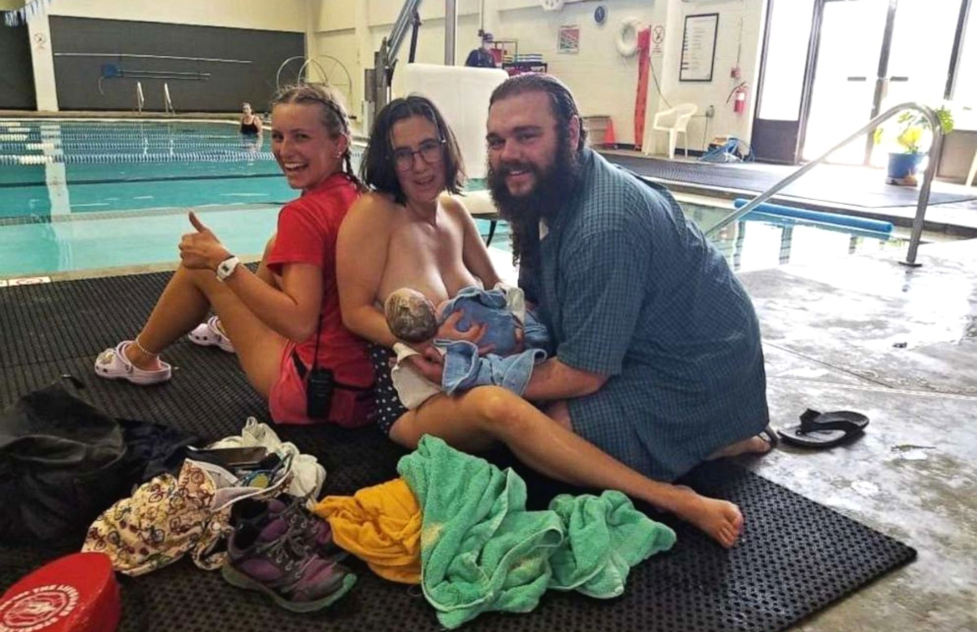 18-Year-Old Lifeguard Assists In The Delivery Of A Baby On The Pool Deck
