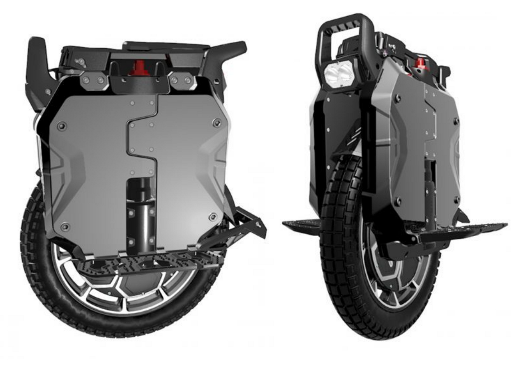 Veteran sherman-s electric unicycle side and front view
