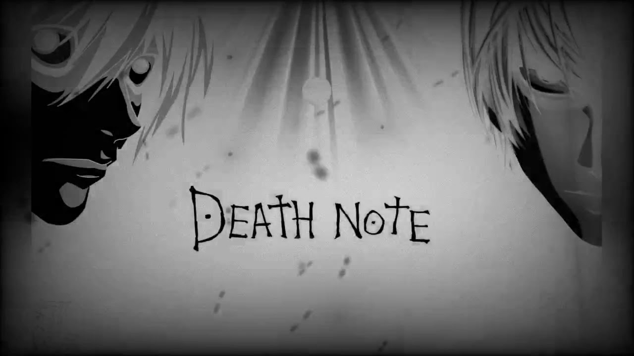 Death Note black and white-themed poster