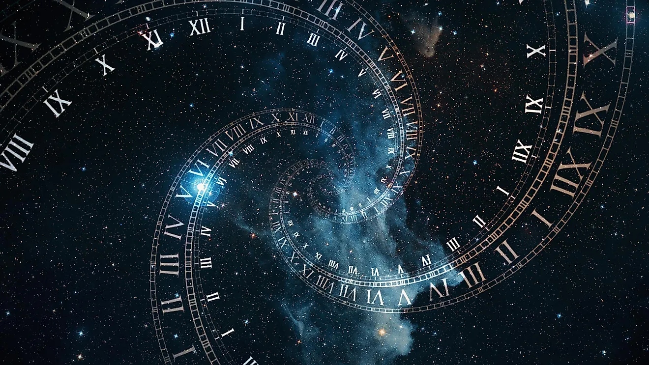 Spiral clock on a space background