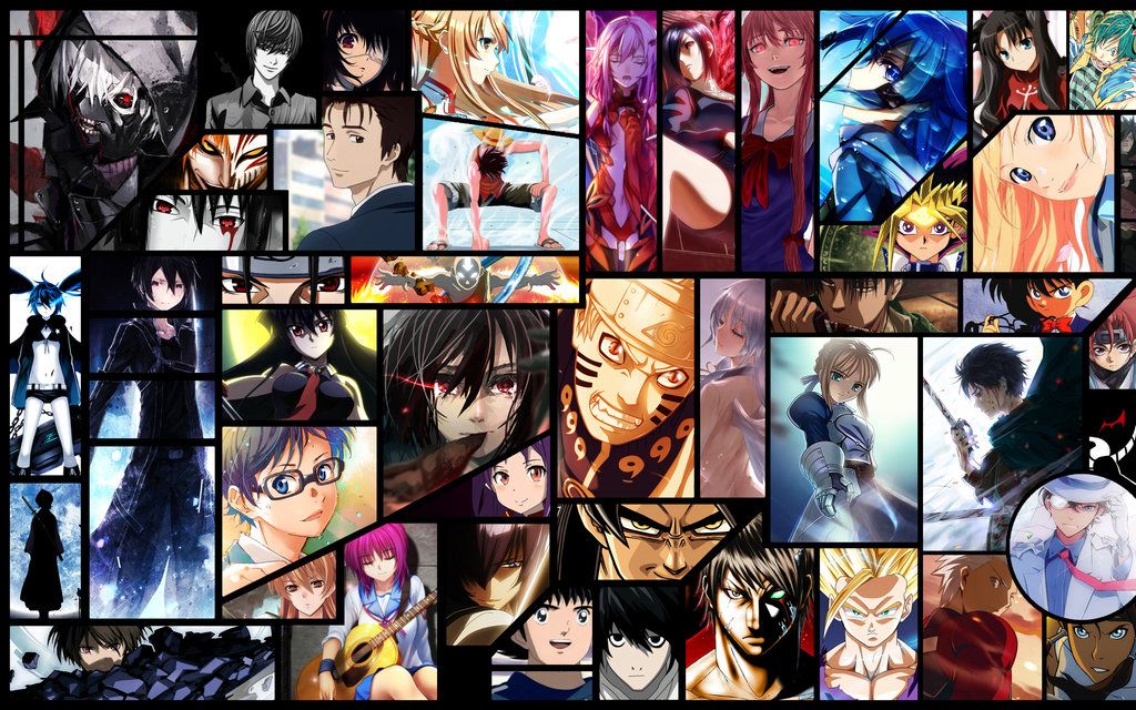 Collage of different anime characters