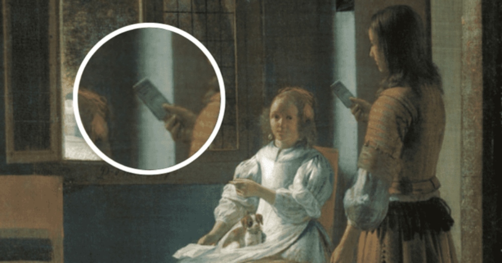 A 350-Year-Old Painting Proves Time Travel As Man Uses IPhone
