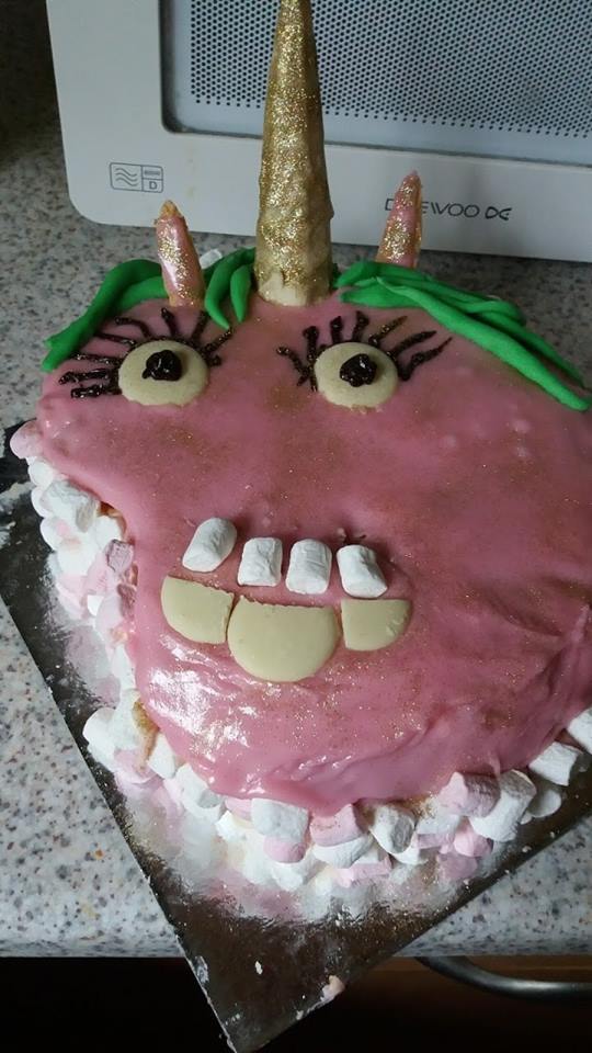 A complete fail Unicorn-themed cake by Karen Carberry