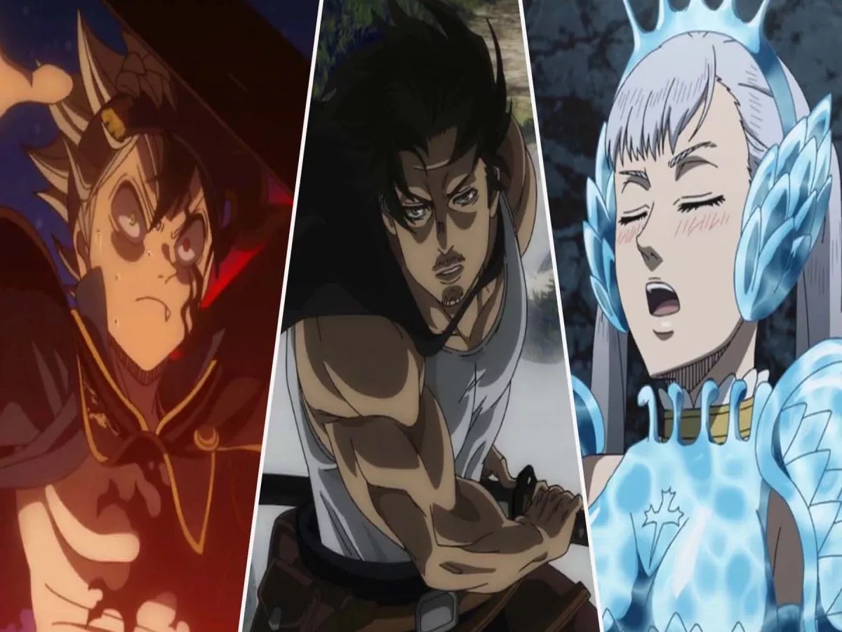 Three characters of Black Clover series collage