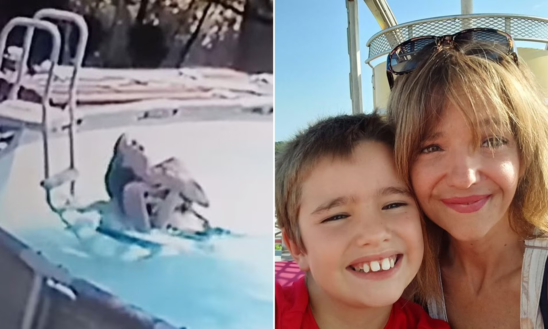 10-year-old Gavin saved his mother from drowning; Gavin and his mother Lori smiling for a selfie