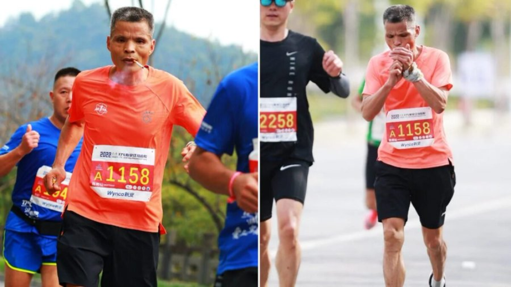 Chain Smoking Chinese Man Completes 42 Km Marathon In 3.5 Hours
