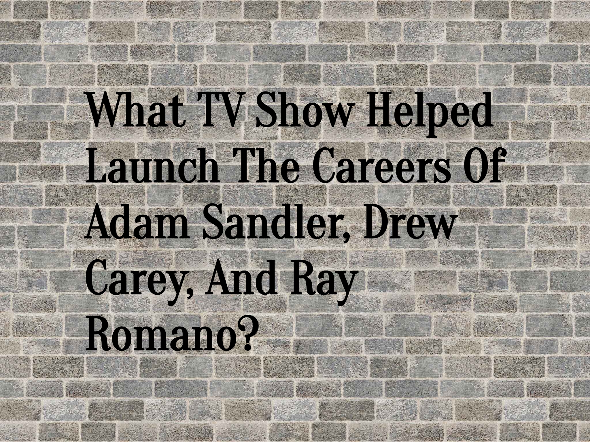 What TV Show Helped Launch The Careers Of Adam Sandler, Drew Carey, And Ray Romano?