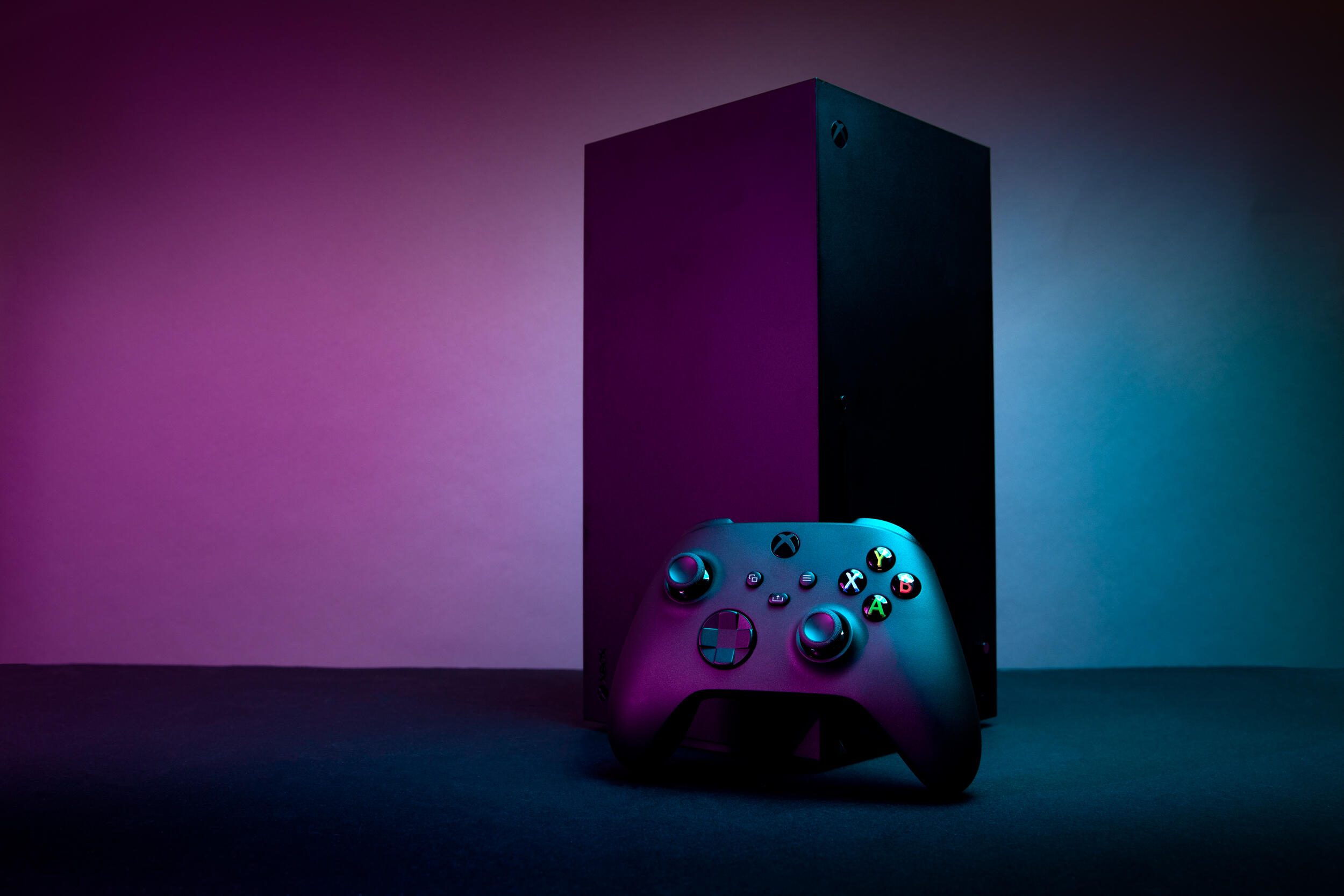 Xbox series x console on display