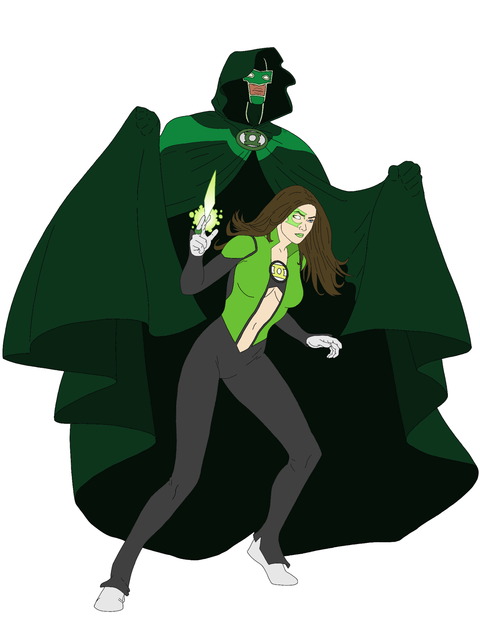 Cloak And Dagger And Green Lantern art
