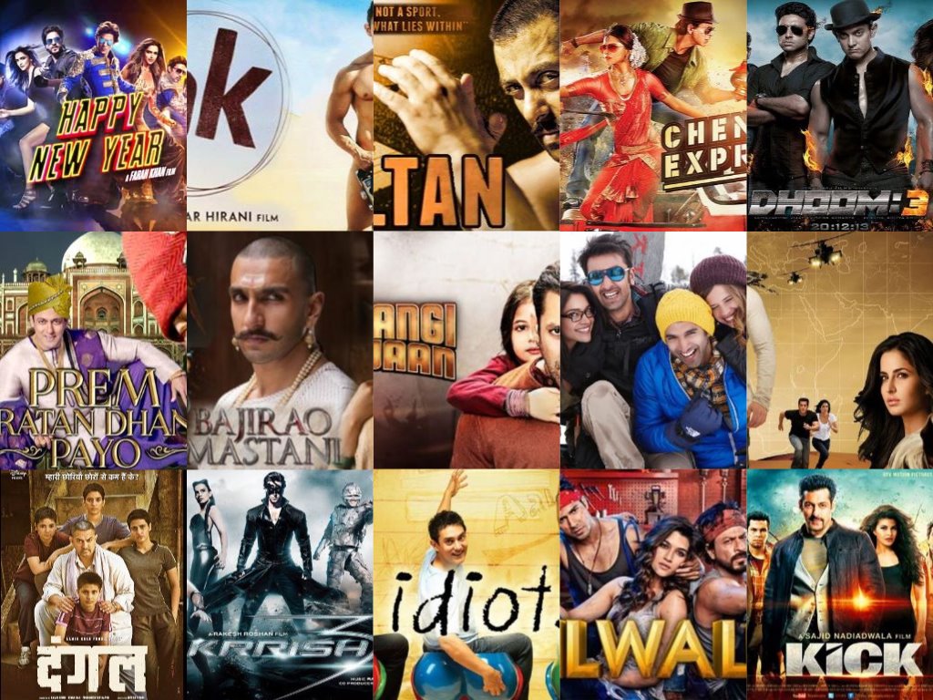 Collage of Bollywood movies poster