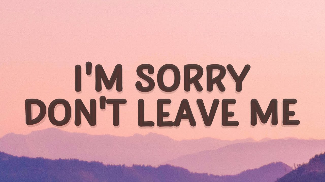 Im Sorry Dont Leave Me Lyrics - Song  By SLANDER And Dylan Matthew