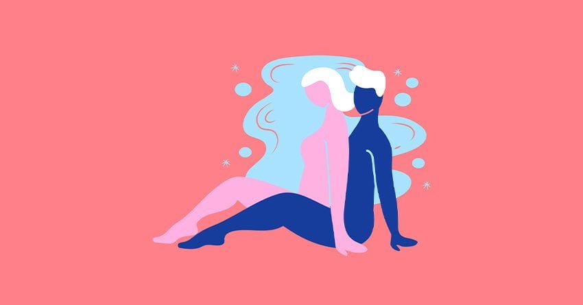 A Depiction Of Woman On Top Position In The Shower