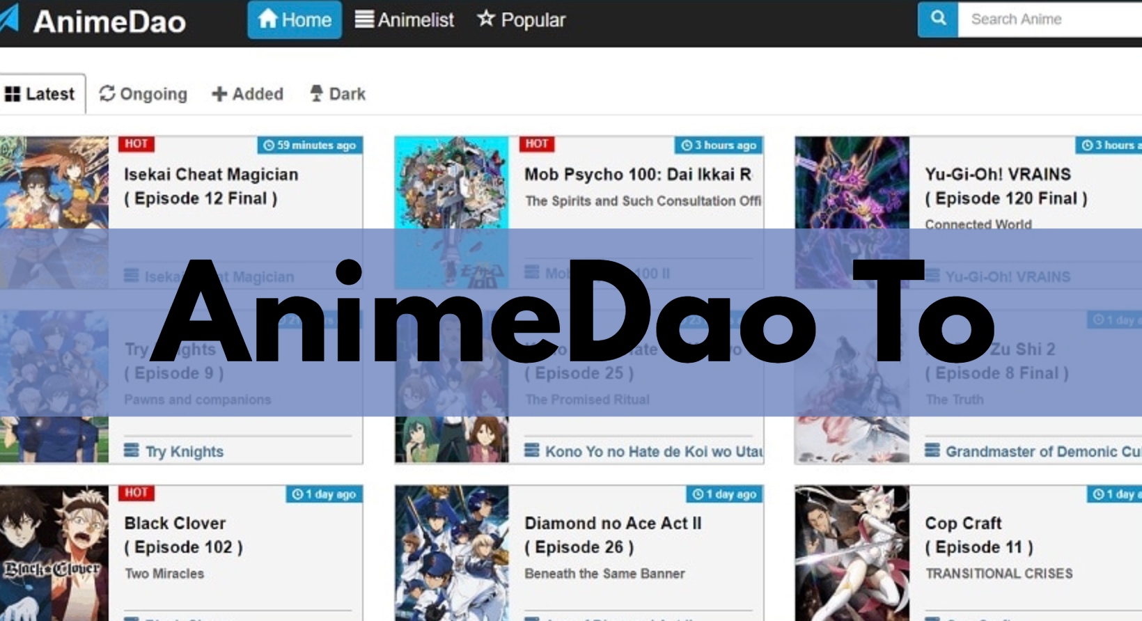 Animedao To - Get A Big Chunk Of Anime Shows And Movies Here For Free