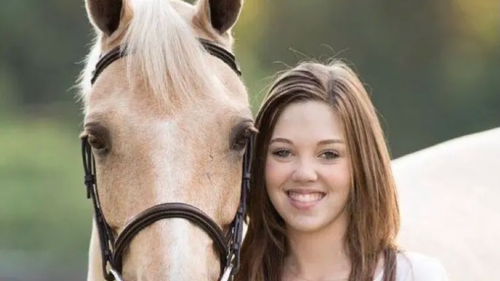 Morgan Gleason with a horse