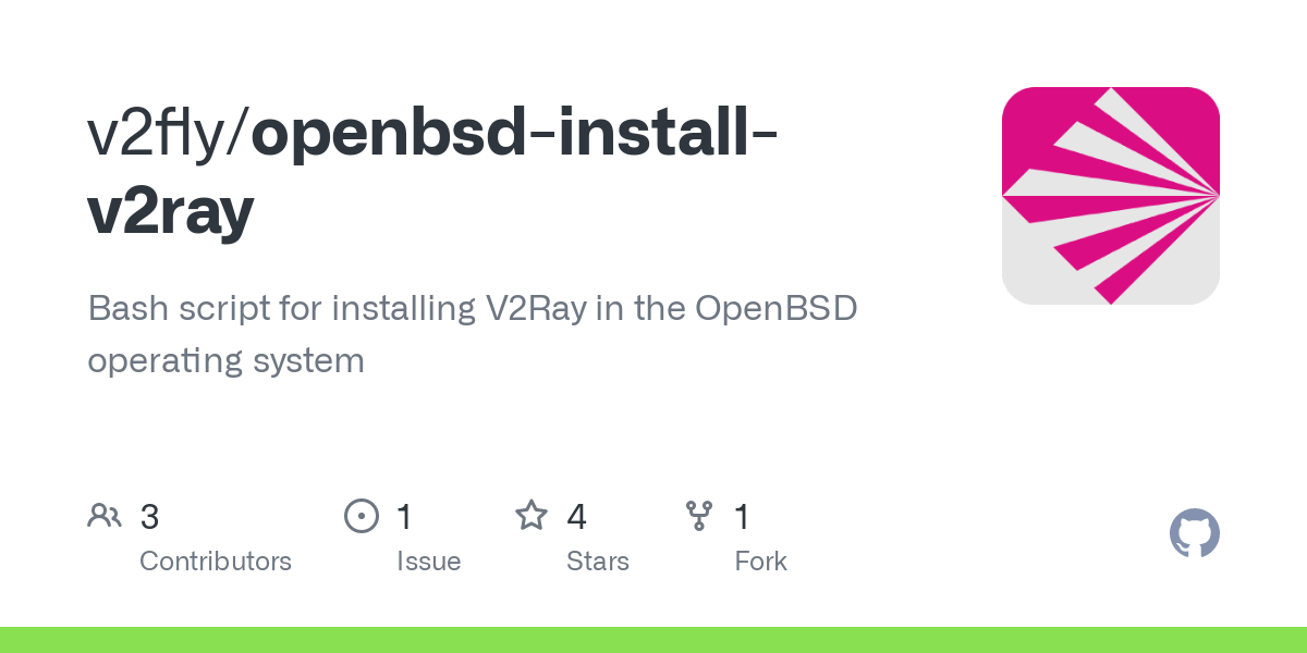 V2Fly/Openbsd-Install-V2ray text with V2fly logo