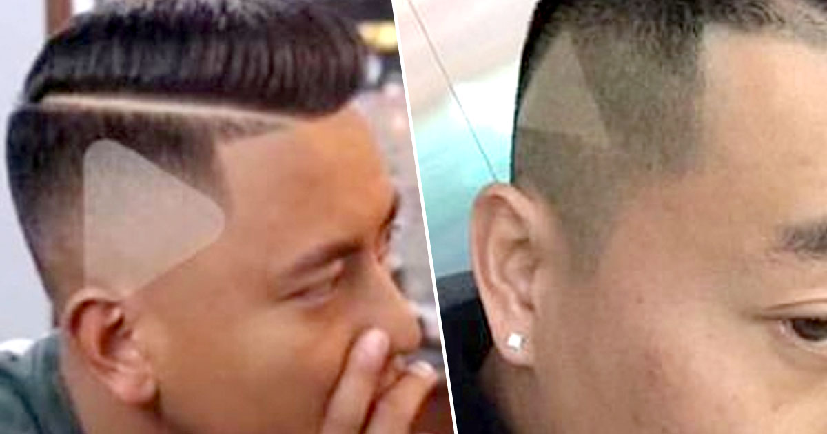 Barber Shaves Triangle Into Man's Hair After He Pauses Video Of A Model He Wanted To Look Like