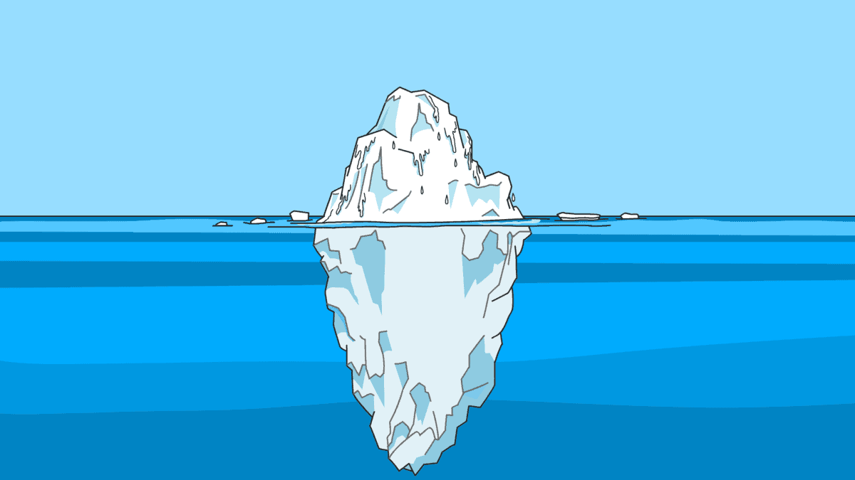 Digital artistic illustration of iceberg in the ocean