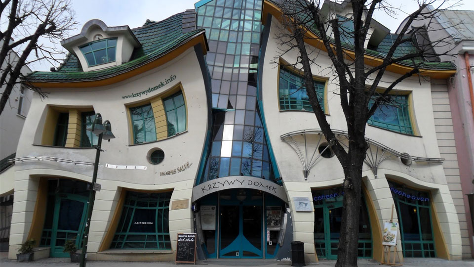 The crooked house in poland