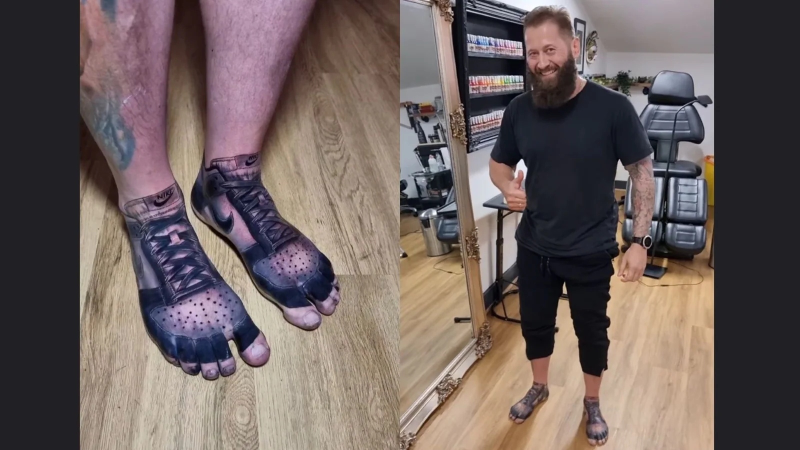 Man Gets Favorite Air Jordan Shoes Tattooed On His Feet