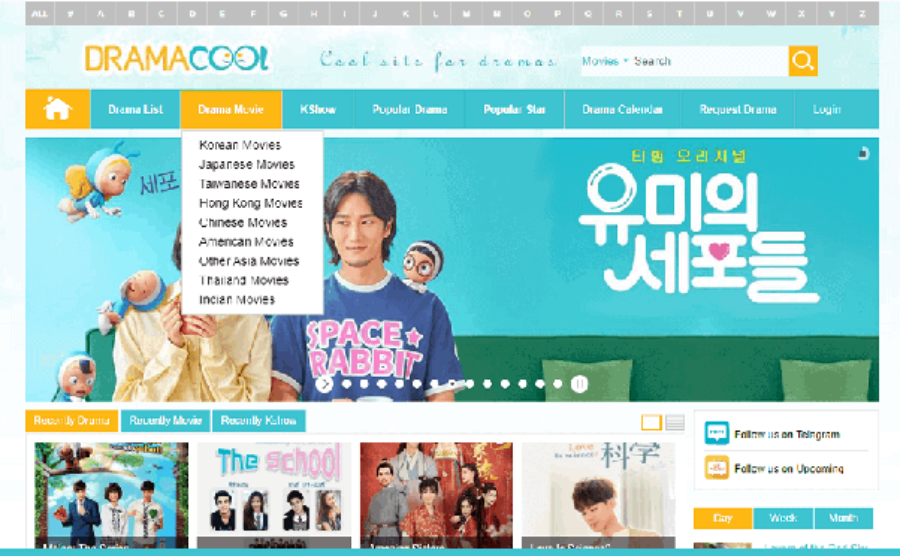 Dramacool home page