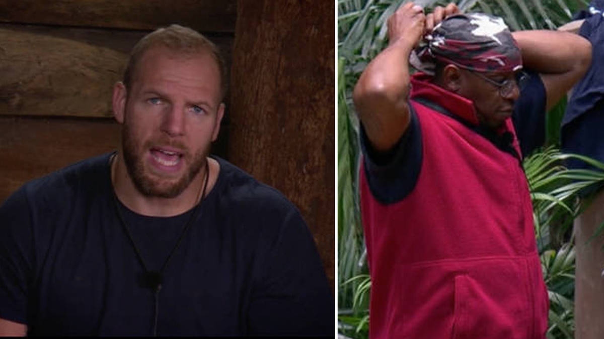 Ian Wright and James Haskell after their fight in "I'm A Celebrity...Get Me Out of Here!" show