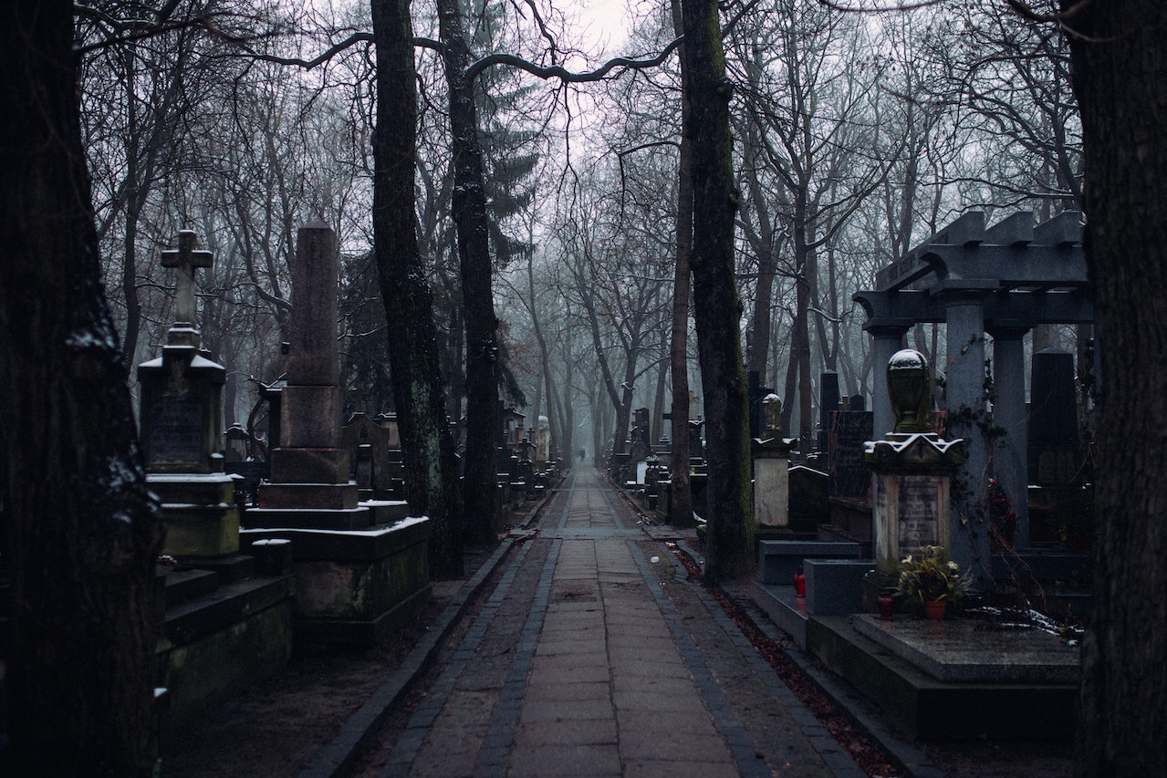 A Walkway Inside the Cemetery