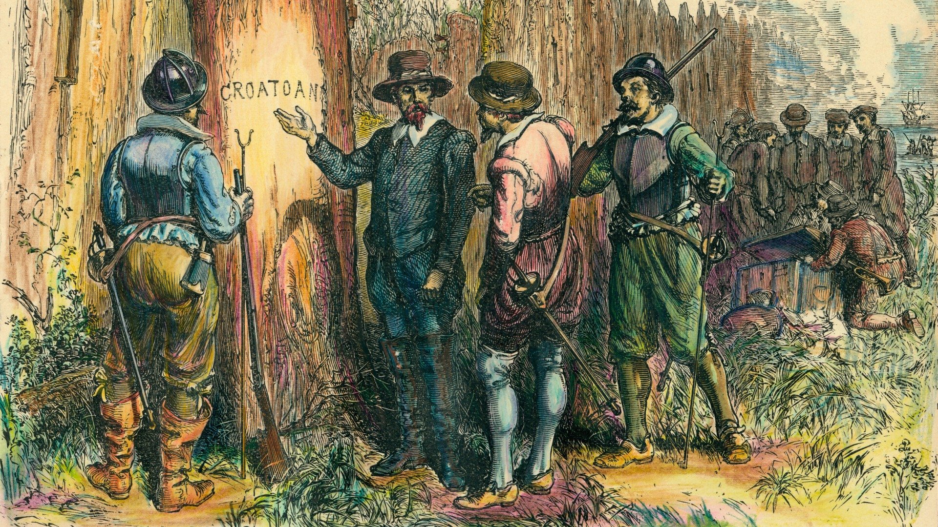 Painting of lost Roanoke Colony