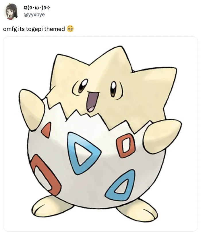 Tweet about the Met Gala 2023 as Togepi themed