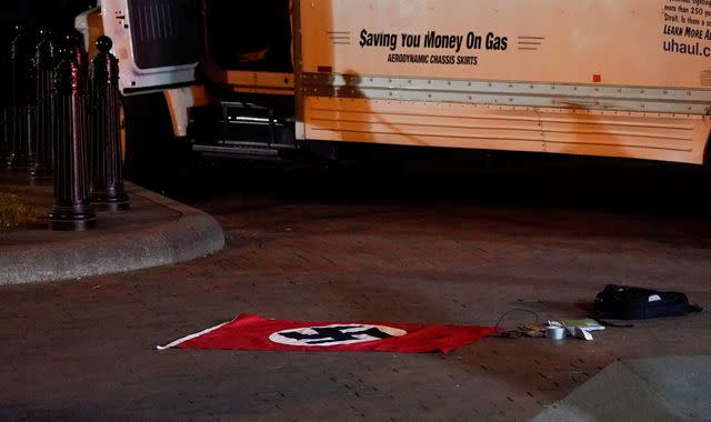 Nazi Flag On The Road Near Truck That Crashed Near The White House