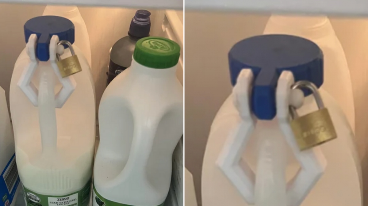 Office Employee Sparks A Debate After Padlocking Their Milk In The Communal Fridge