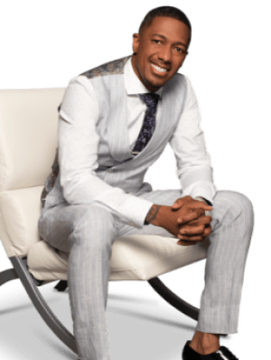 Nick Cannon wearing  white suit