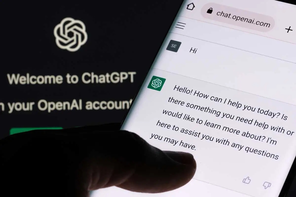 A person using ChatGPT on his phone