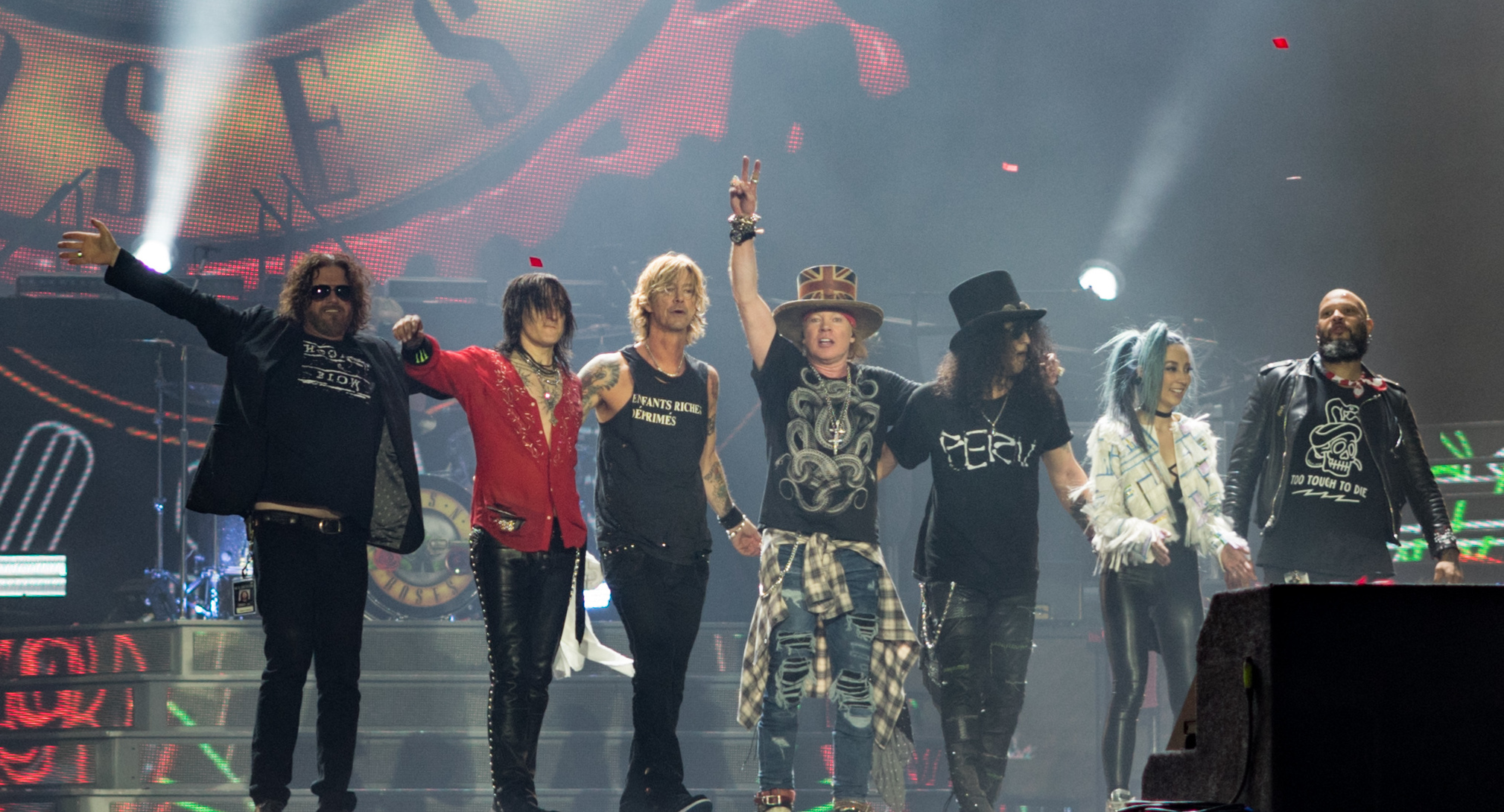 Guns N' Roses performing in London Stadium