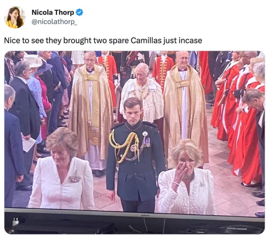 King Charles III's Coronation meme about Queen Camilla