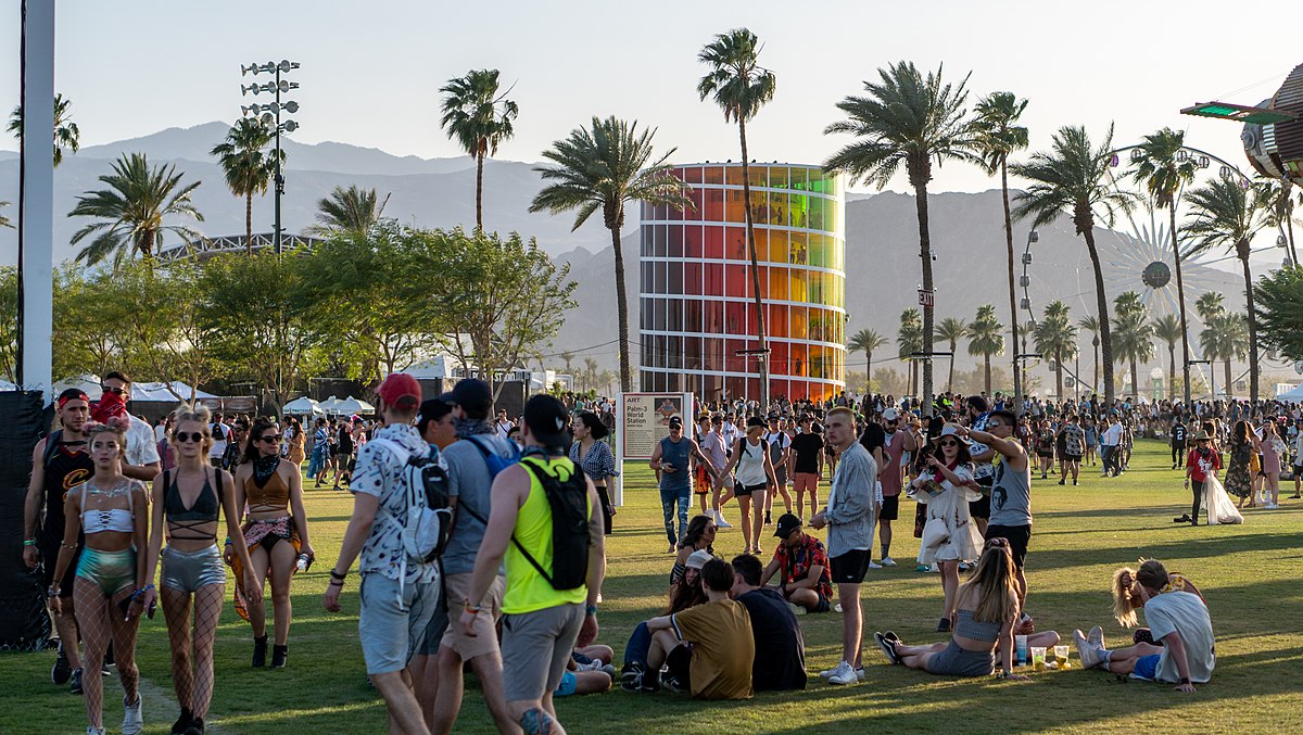People enjoying Coachella festival