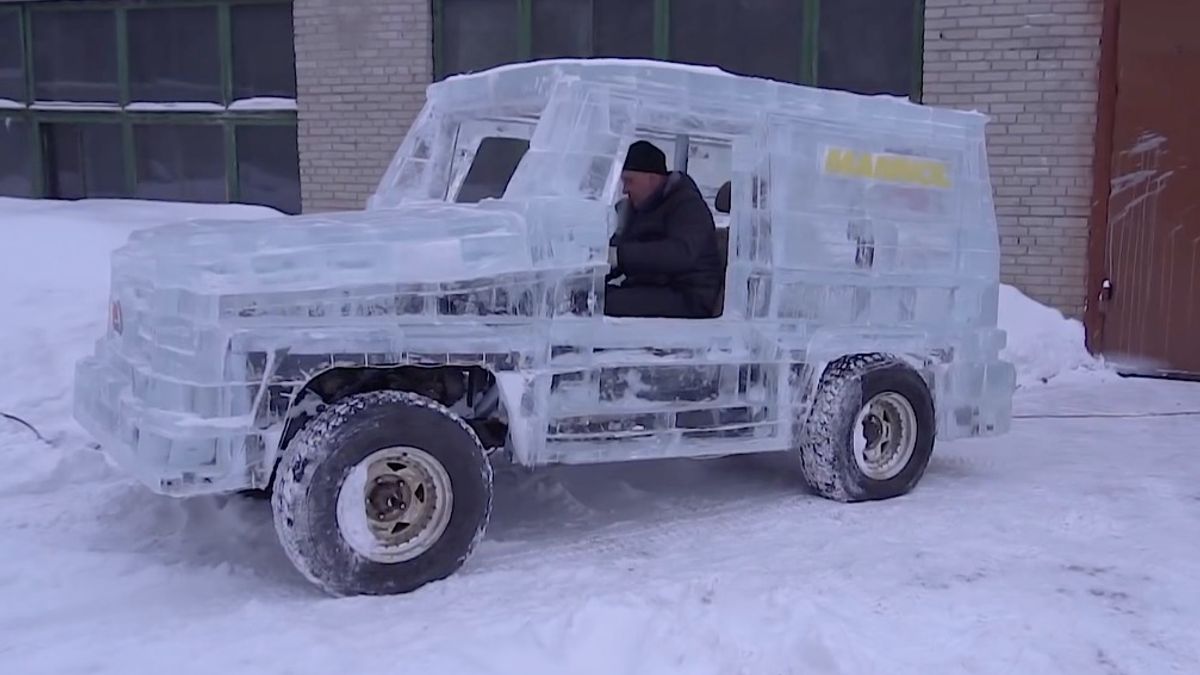 Man Creates A Functioning Car Made Entirely Of Ice