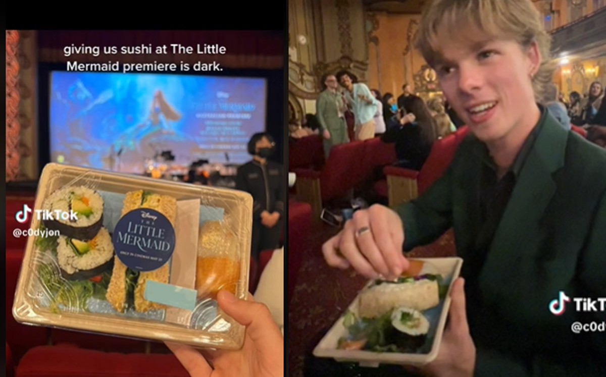 @c0dyjon Tiktok about sushi at The Little Mermaid Premiere
