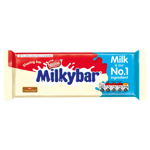 Milkybar in a white packaging