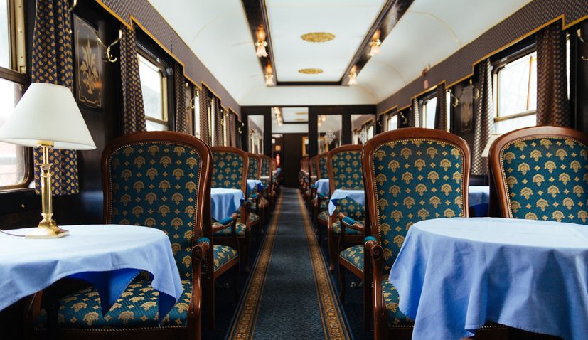 Interior Of Orient Express - A Long Distance Passenger Train Of Belgium