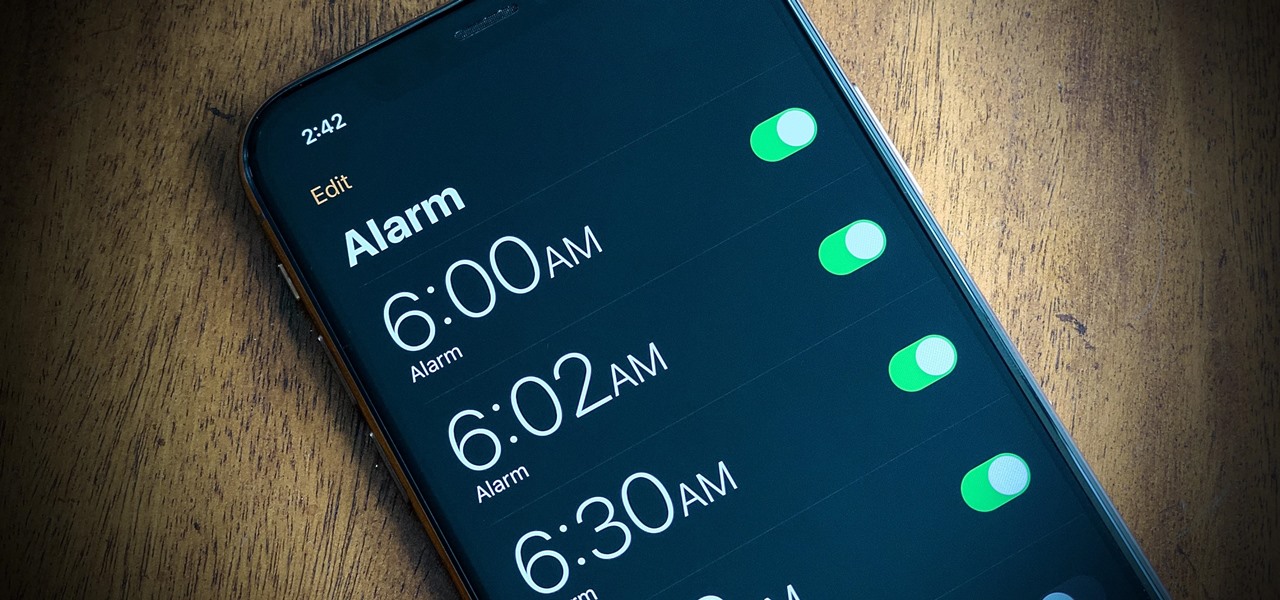 Different alarms set on a mobile phone