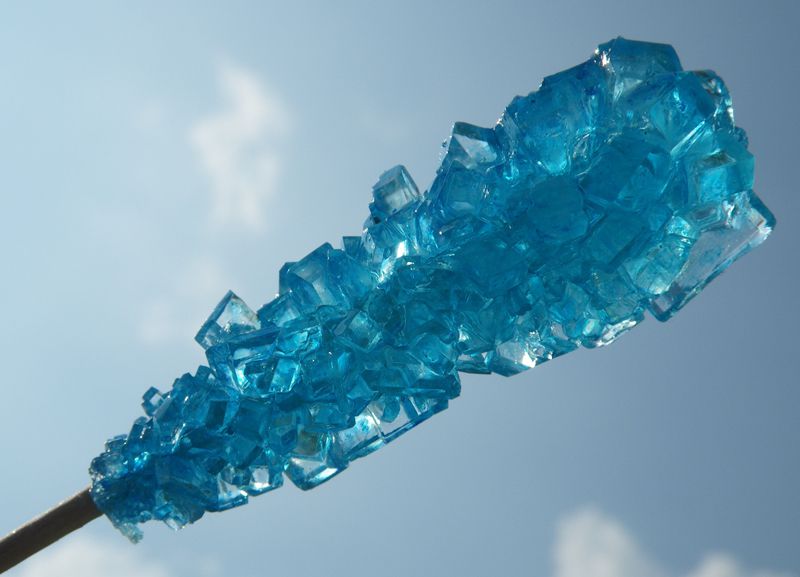 Sky-colored home-grown crystal