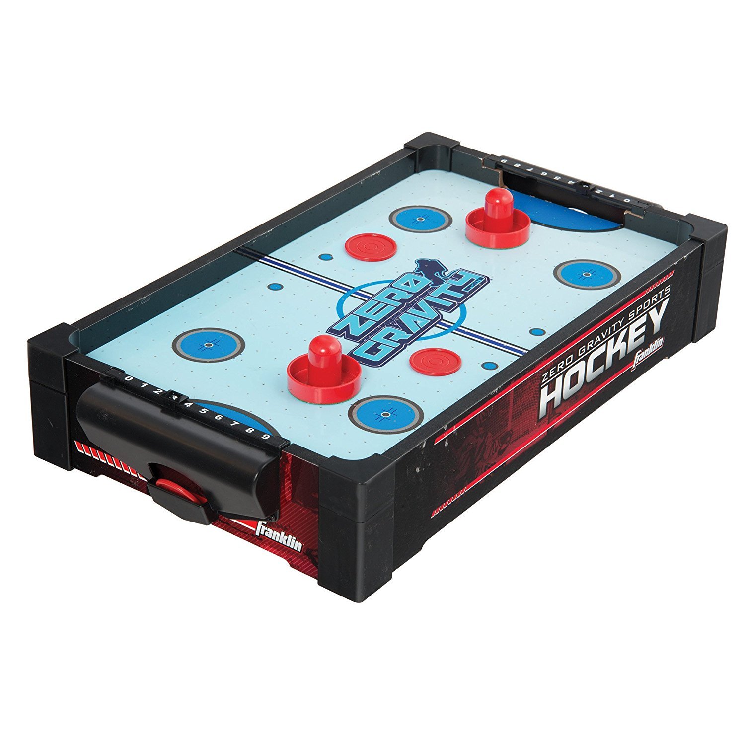 Franklin Sports Zero Gravity Air Hockey table with its accessories
