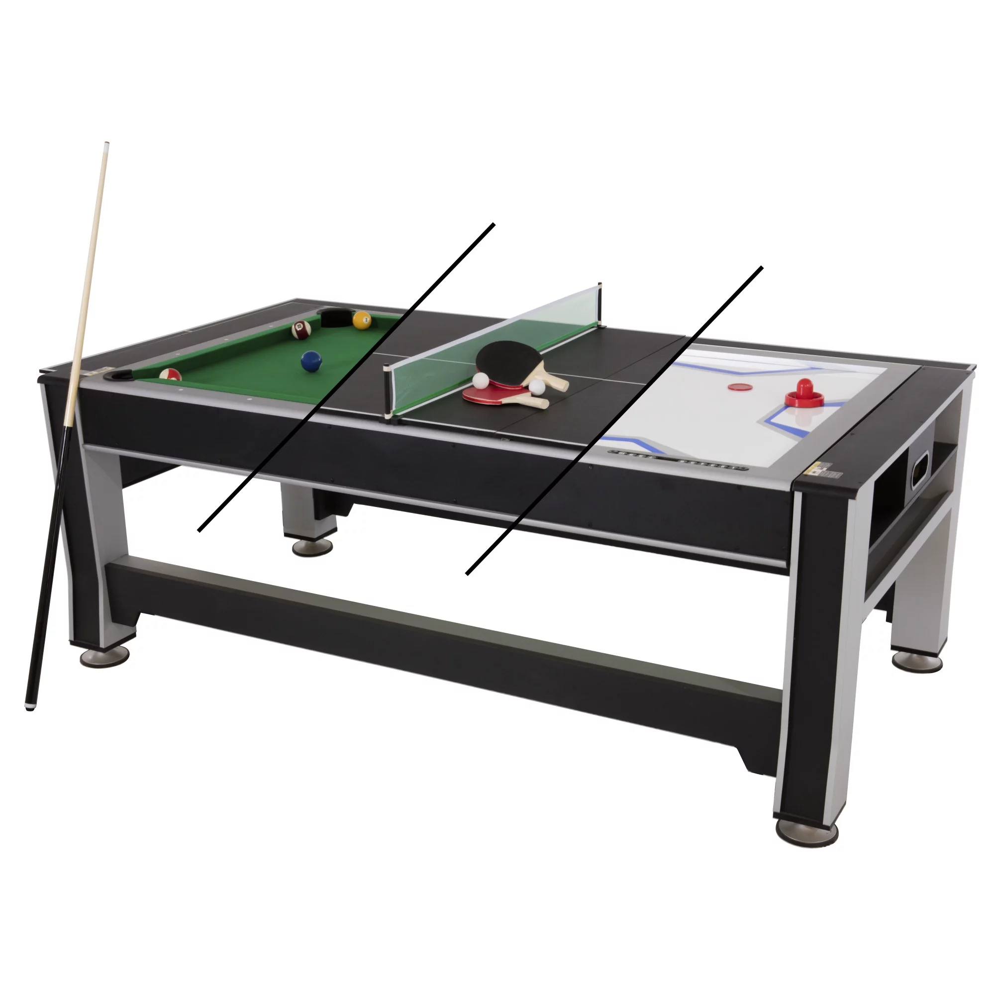 Triumph 3-in-1 multigame pool, air hockey, and table tennis game table