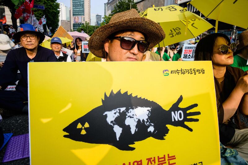 A protest by Seoul Activists gathered for the planned release of water from the Fukushima Dai-Ichi nuclear plant in Japan last June 24, 2023.