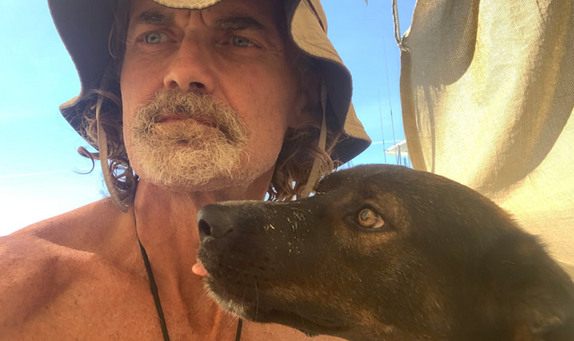 Tim Shaddock and his loyal dog, Bella