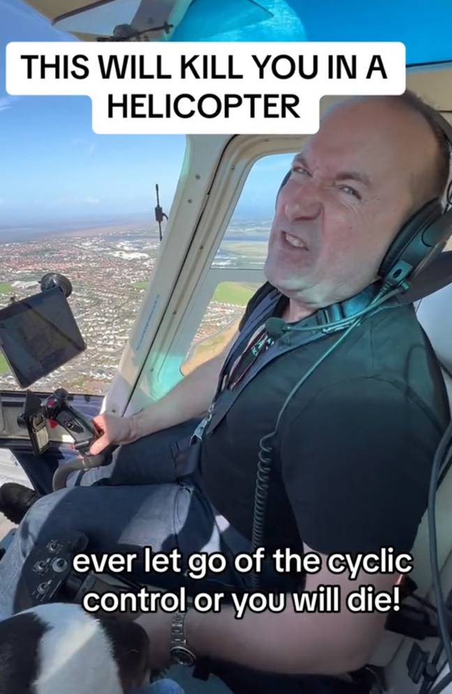 Dave Fishwick in his viral video showing what 'not to do' or you will die in a helicopter.